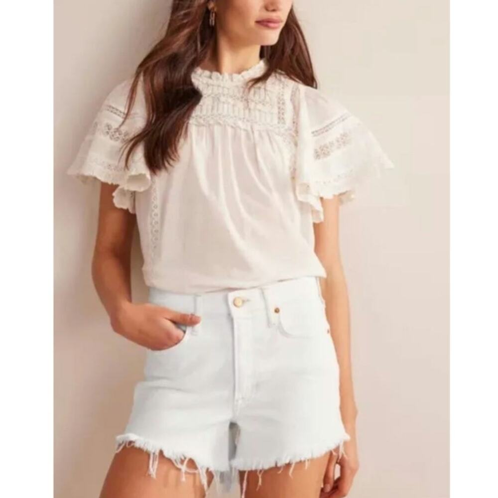 Boden rigid beach white denim cut off shorts womens sz 29 8 new coastal prep